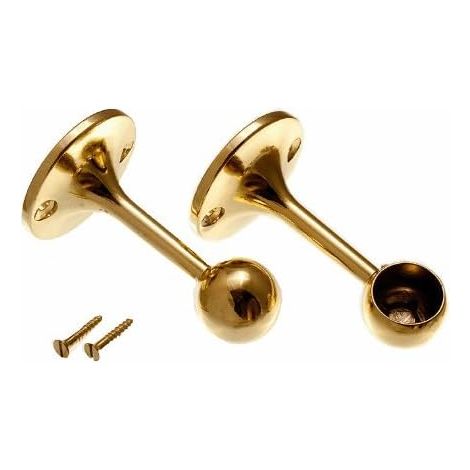 4 x Supports de barre de support pour barre de serviette 19 mm plaqué laiton EB (1/2)