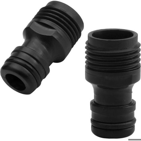 Raccord robinet filetage mâle 1/2" pour tuyau arrosage – connecteur rapide (lot de 2) (1/4)