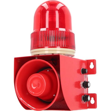Jeffergarden Industrie-Alarmsirene, Lautstärke und Ton einstellbar, wasserdicht, hohe Helligkeit, Wandmontage, Außen-Blitzsirene, EU-Stecker 220 V