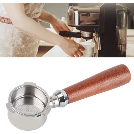 Bodenloser italienischer Espressomaschinengriff, Edelstahlfilter, Zubehör für Espressomaschinengriffe (drei Griffe, Mahagoni, 51 mm) (1/5)