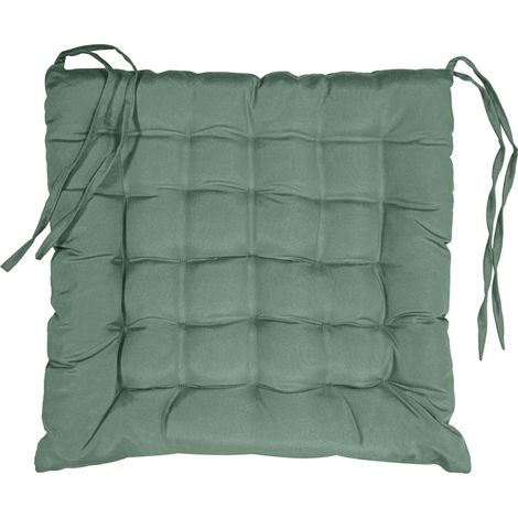 Galette de Chaise Matelassée "Essentiel" 40x40cm Vert Cèdre (1/4)