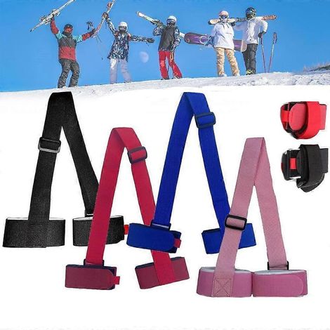 Sangle de ski Skimate, sangle de transport pour skis, sangle porte-skis, harnais de ski noir (1/5)