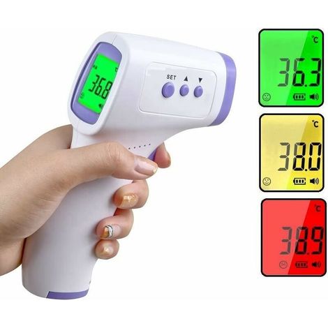 UlisemThermomètre Frontal Infrarouge médicale Thermometre sans Contact pour Adulte Enfant bébé, Affichage LCD Mode avec indicateurs colorés Option sonore, et 32 mémoires (1/3)