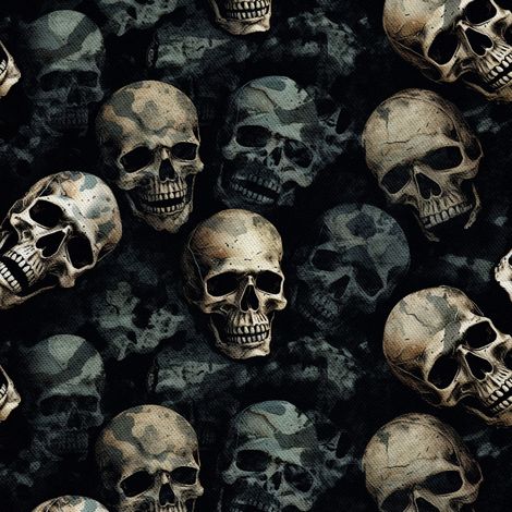 Tela Oxford decorativa para exteriores - Motivo de calavera I DX4683 (1/5)