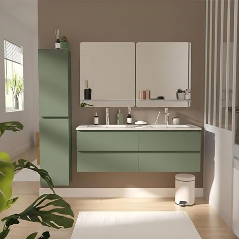 Mueble doble + espejo + grifería + columna SORRENTO (1/5)