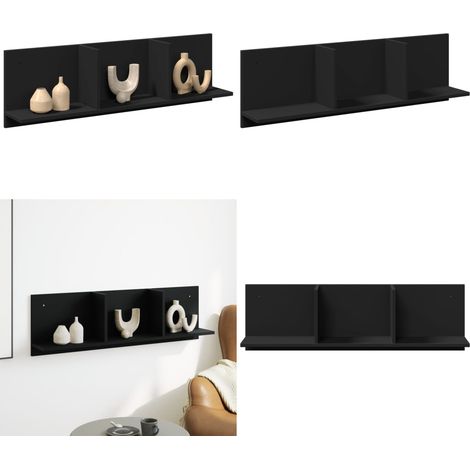 vidaXL Wandschrank 100x16,5x30 cm Schwarz Holzwerkstoff (1/5)