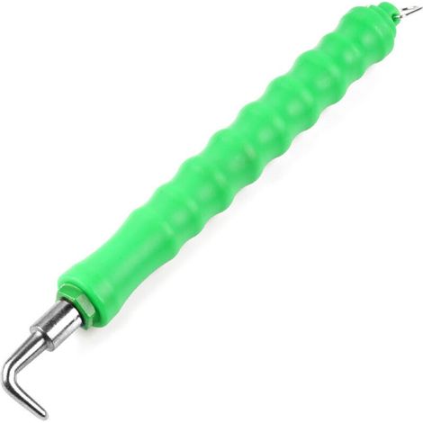 Pince à ligaturer semi-automatique pour barres d'armature, crochet en acier au carbone avec poignée en plastique, outil manuel pour lier les barres d'acier (crochet droit vert) (1/5)