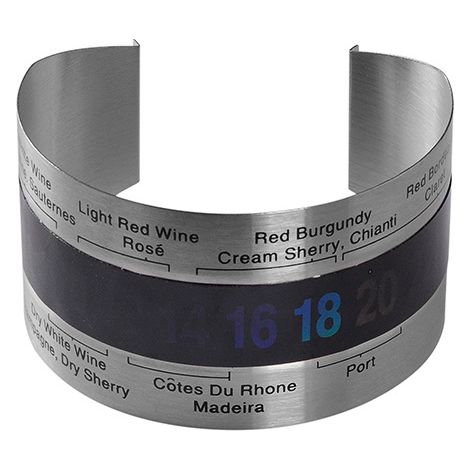 Braccialetto termometro in acciaio inossidabile con sensore per bottiglie di vino - Ideale per gli appassionati di birra, produzione casalinga di birra e degustazione di vini. (1/3)