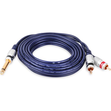 Cavo jack mono da 6,3 mm - 2 connettori RCA cinch vitalco Cavo jack mono da 6,3 mm - 2 connettori RCA cinch vitalco 8,0 m (MK80) (1/5)