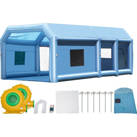 Mophorn Aufblasbare Lackierkabine – 26,2 x 14,8 x 9,8 Fuß, 950 W + 750 W Gebläse, für LKWs und mehr