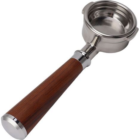 Porte-filtre nu sans fond de 58 mm pour machine à café universelle, porte-filtre à double oreille en acier inoxydable de type A, branche rouge acide (1/5)