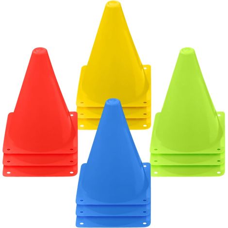 Lot de 12 cônes de marquage de 18 cm pour enfants, football, sports d'équitation et entraînement du chien (1/5)