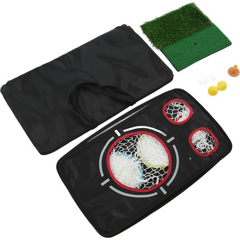 Filet d'entraînement de golf portable double face pliable pour le chipping et la frappe (1/5)