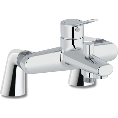 Jacob Delafon – Mitigeur de baignoire mécanique chromé – Entraxe 150mm – Cartouche céramique durable – Débit 12l/min douche, 17l/min bain