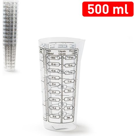 PLASTICFORTE vaso medidor 0,5 litros 11773 , Vaso medidor 0,5 litros 11773Capacidad 500 mlFabricada en plástico de alta calidadColor transparenteMedidas para sólido