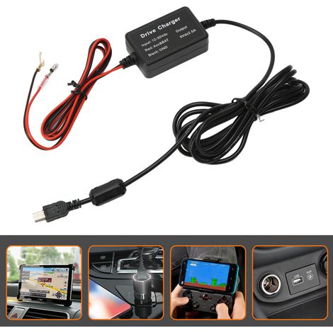 Kit de câblage pour caméra embarquée, adaptateur mini USB pour caméra embarquée, GPS pour caméra embarquée, kit de câblage pour caméra embarquée 12V-30V vers 5V (1/5)