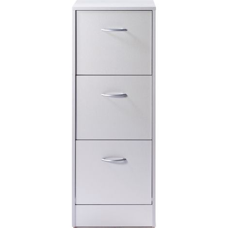 Classeur 3 tiroirs dossiers suspendus gris Office H109cm (1/3)