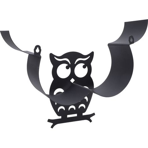 Étagère de rangement pour rouleaux de papier toilette en forme de hibou, murale, distributeur et organiseur métallique, décoration de salle de bain (1/5)