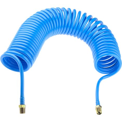 Tuyau spiralé CPC, avec raccord BSP 1/4 pouce mâle, Bleu, Diam.ext 8mm, Long. 4m ( Prix pour 1 ) (1/2)