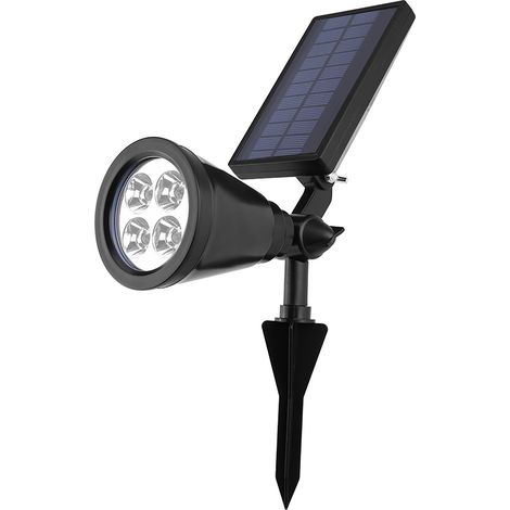Lampe solaire d'extérieur pour pelouse 4 LED, spot pour allée de jardin (blanc chaud, 1 W) (1/5)