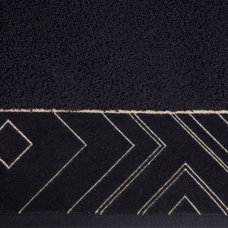 Victoria 9 Handtuch mit schwarzem und goldenem Geometrie-Muster, 50 x 90 cm, 500 g/2 Frottee, limitierte Kollektion