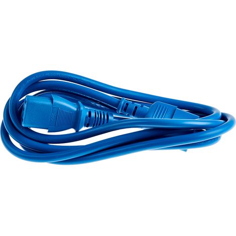 Câble d'alimentation, Bleu, Connecteur C13, IEC vers C14, CEI, 2m ( Prix pour 1 ) (1/2)
