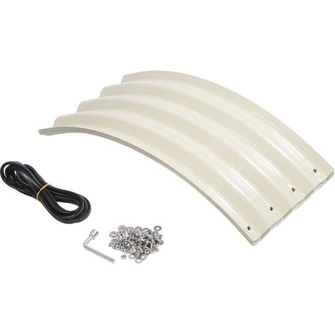Kits de lits de jardin surélevés, jardinière pour légumes, fleurs, boîtes de sol, extérieur ovale, grand 11 pouces de hauteur, blanc ivoire