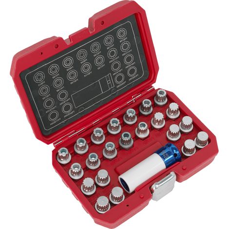 Sealey SX210 Locking Wheel Nut Key Set for VAG 23pc