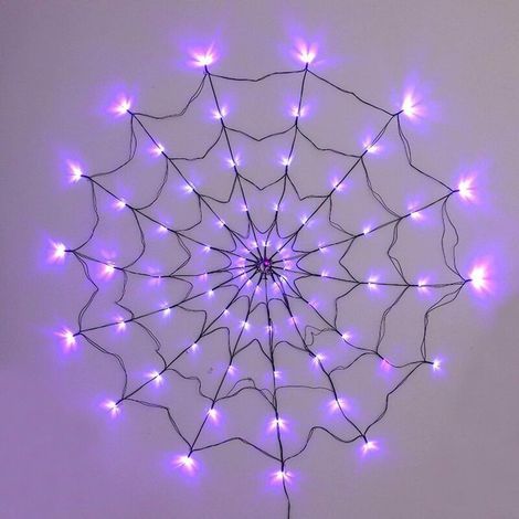 1Pcs Toile d'araignée Lumineuse,8 Modes d'éclairage Décorations d'halloween LED Étanche Lumières Toile D'araignée Halloween Fenêtre Mur Porte Jardin Patio Décorations (1/5)