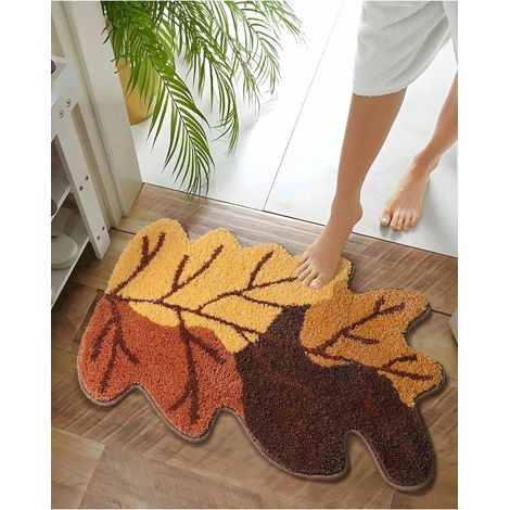 Tapis de salle de bain thème automne 50x80 cm, absorbant, lavable, décoration rustique (1/5)