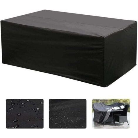 Garden Furniture Cover - Oxford Rectangular Table Cover for Garden Furniture with UV Protection - Black - 18012074CM (1/4)
