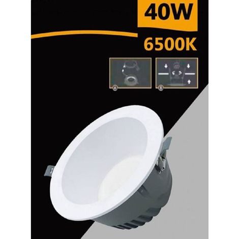 TrAdE Shop Traesio - Faretto Smd Led Da Incasso Rotondo 40 W 4000 Lm Luce Bianca 6500k 4000k Gl-ag40 - -Bianco Freddo -