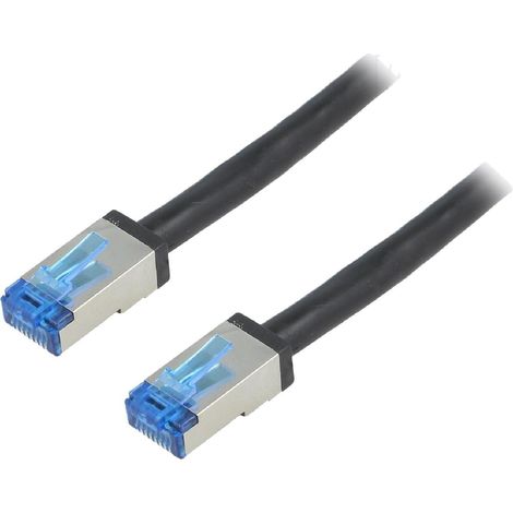 Cable reseau RJ45 male S-FTP Cat 6a noir - 1m