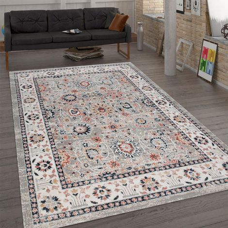 Paco Home Tapis Pour Salon, Tissage Plat Au Design Oriental, Aspect Usé, Bordure, Gris 60x100 cm (1/5)