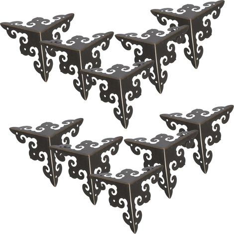 Lot de 10 protections d'angle métalliques vintage pour meubles (1/5)