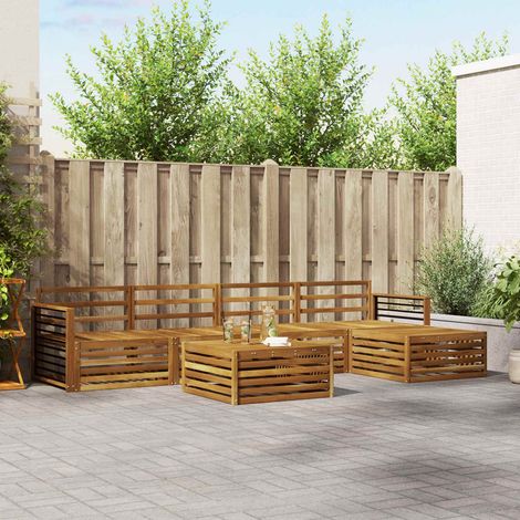 vidaXL Outdoor-Sofagarnitur 6 pcs Natur Massivholz Akazie (1/5)