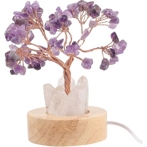 Veilleuse Arbre Améthyste Cristal Lampe Chevet Naturelle (1/5)