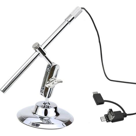 Microscope numérique USB portable avec loupe d'inspection, étanchéité IP67, caméra et 8 LED intégrées