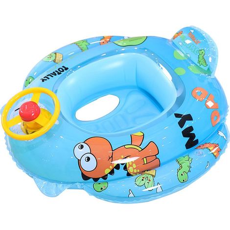 Aufblasbarer Baby-Schwimmring – Autoförmiger Badering mit drehbarem Lenkrad und Hupe – Für Kinder von 6 bis 36 Monaten – 1 Stück (1/5)