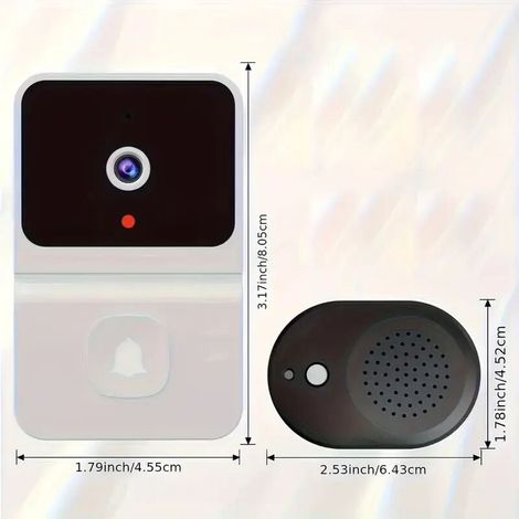 Intelligente WLAN-Türklingel mit integriertem Akku – Kabellose Sicherheitskamera mit Zwei-Wege-Audio, unterstützt 2,4-GHz-WLAN für mehr Sicherheit zu Hause, elegantes schwarzes Design