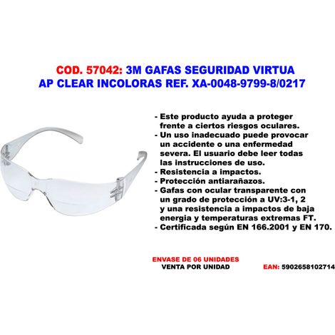3M Virtua AP Schutzbrille Farblos