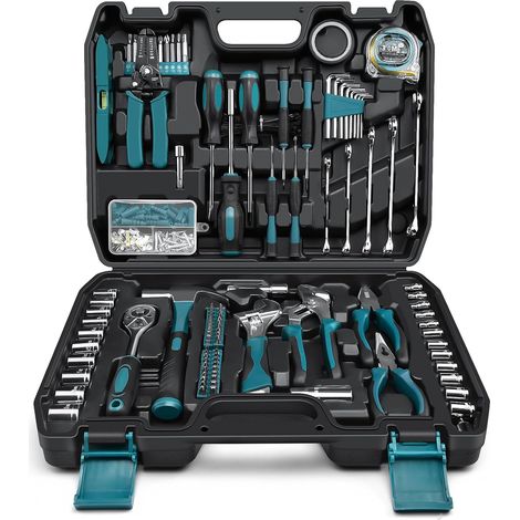 Boite a Outils Complete 281 pièces - Caisse a outil pour Hommes et Femmes Malette Outils Complet Avec Ensemble de Clés à Douille Ensemble de Tournevis Clé Hexagonale Métrique Pinces (1/5)