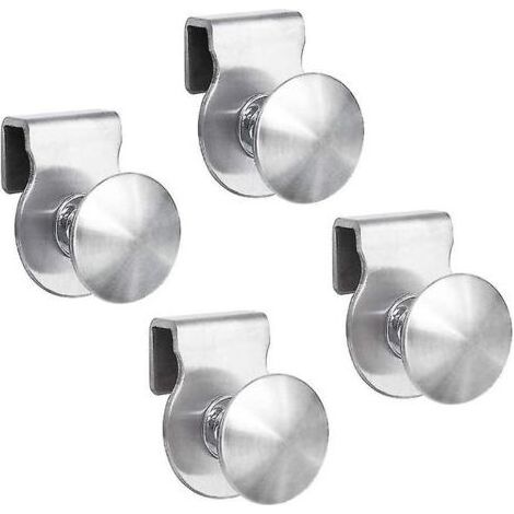 4-teiliges Glastürgriff-Set, Edelstahl, ohne Bohren, passend für 5-8mm Türen (1/5)