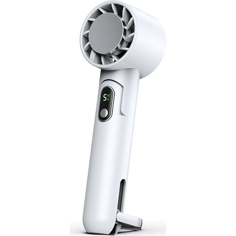 Mini ventilateur rechargeable pour extérieur, ventilateur portable avec fonction froid, 5 vitesses réglables,blanc (1/5)