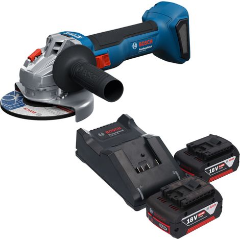 Bosch GWS 18V-8 Professional Akku Winkelschleifer 18 V 125 mm Brushless + 2x Akku 5,0 Ah + Ladegerät