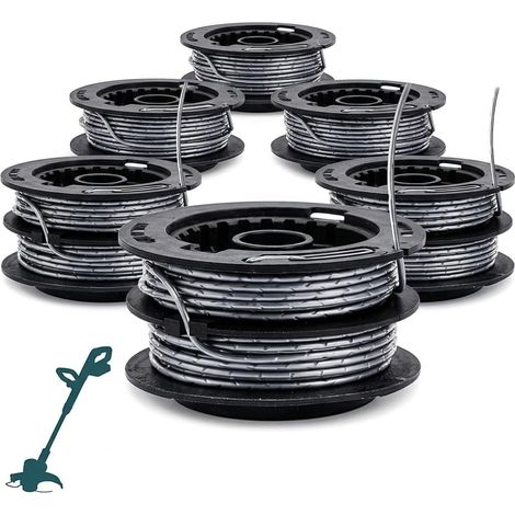 Lot de 6 bobines de rechange pour 4oV GD40BC GD40BCB GD40BCK2x GST1246 (tête de débroussailleuse 2926507 uniquement) (1/5)