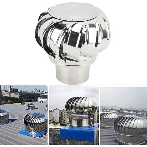 Chapeau de Cheminée Rotatif en Stainless Steel pour Tuyau de 20cm, Imperméable et Anti-Intrusion Animale pour Toiture