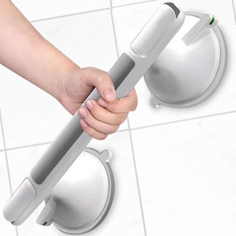Haltegriff für Toilette, Duschgriff mit Saugnapf, Wandhaltegriff für Bad/WC, Sicherheitsgriff fürs Badezimmer, Saugnapfgriff