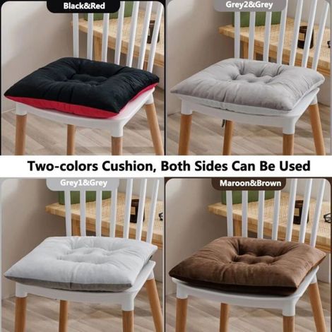 Galette De Chaise 40x40, Coussin De Chaise Interieur Dehoussable, Coussin Chaise avec Sangles, Velours Cristal Coussins(4pcs) (1/4)