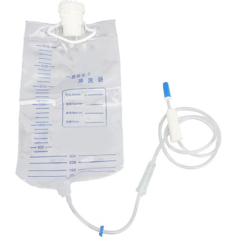 Sachet de lavement en silicone 3000ml, pliable et compact avec tuyau pour nettoyage du côlon à domicile (1/5)